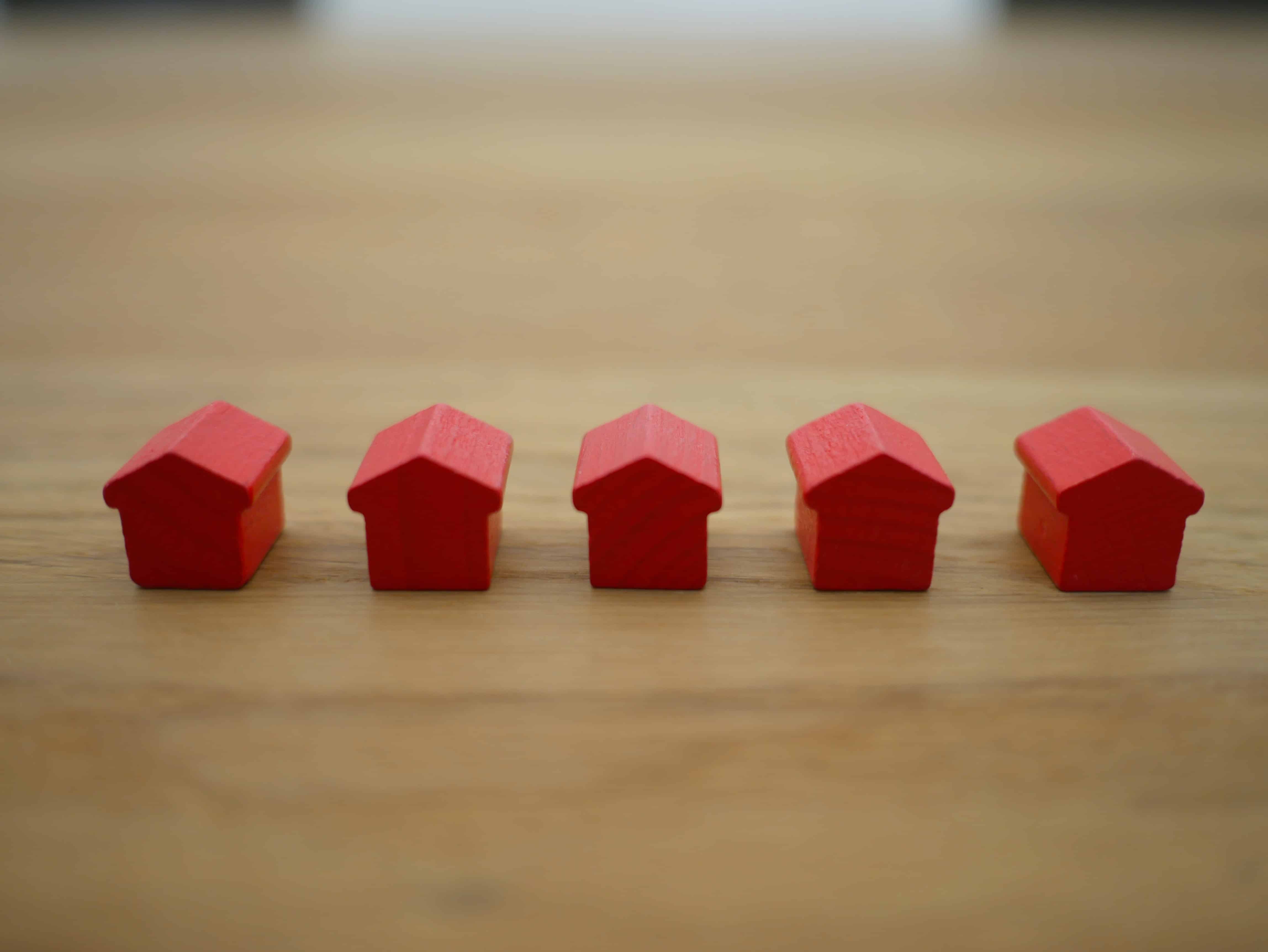 Monopoly houses in a row