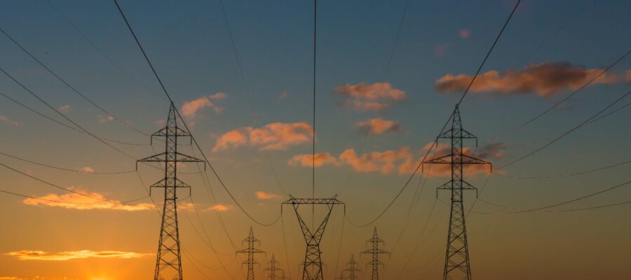 Pylons at sunset