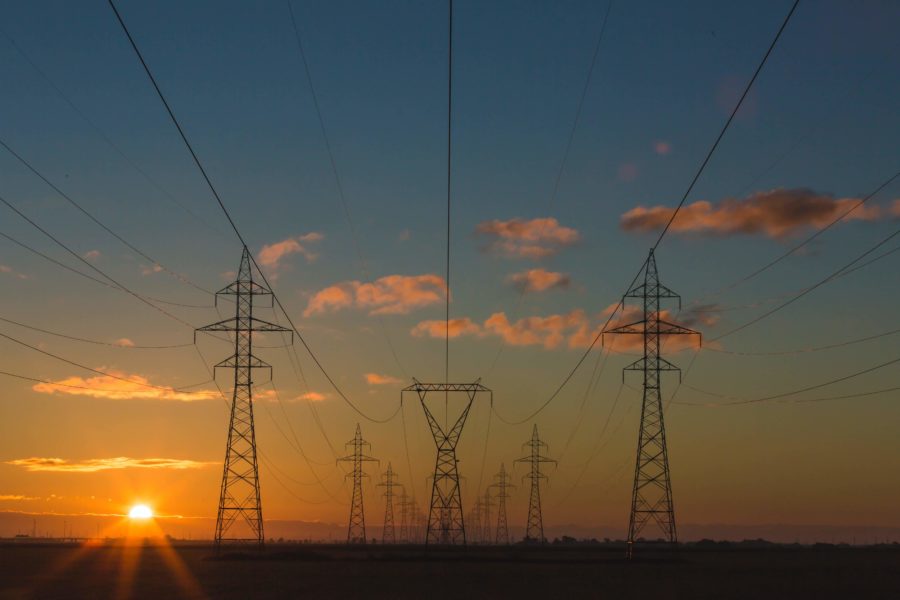 Pylons at sunset