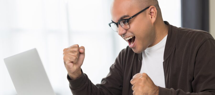 Happy man hires an accountant