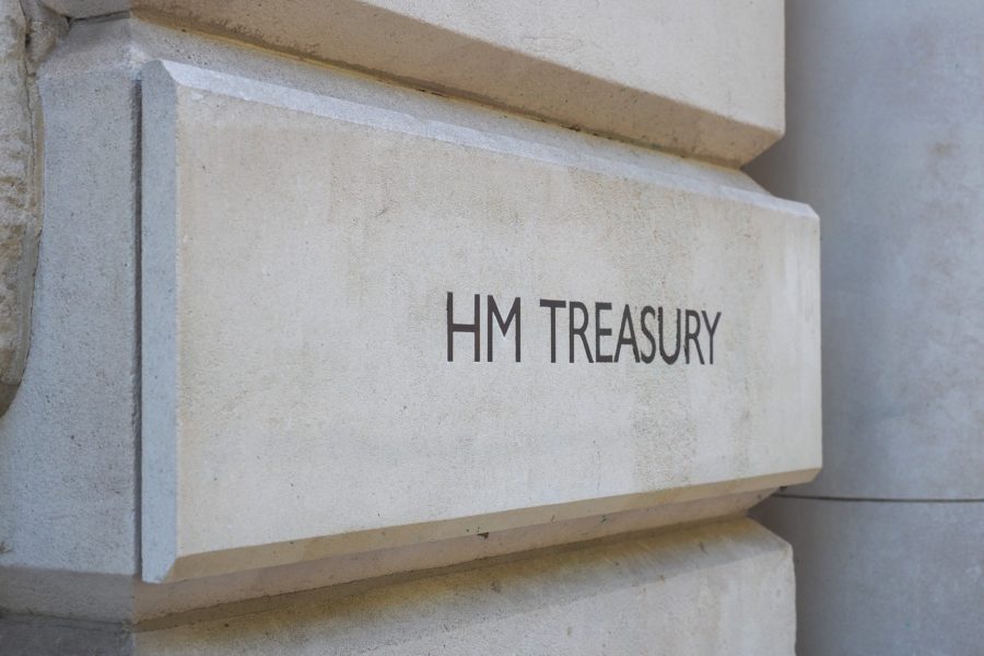 HMRC (Her Majesty Treasury) sign in London, UK