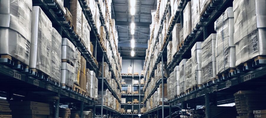 Inside a warehouse representing a successful supply chain