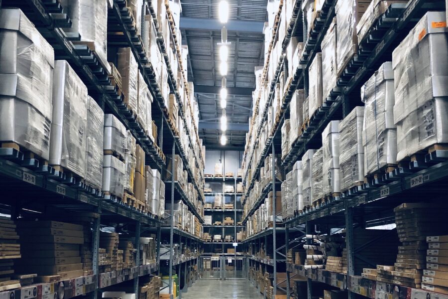 Inside a warehouse representing a successful supply chain